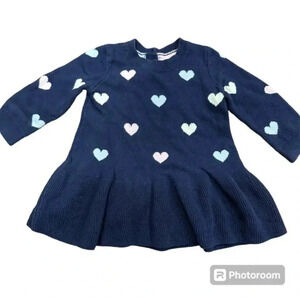GAP baby girl hearts sweater dress 6-12m